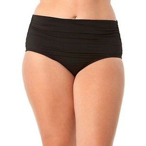 Anne Cole BLACK Plus‎ Size High-Waist Bikini Swim Bottom, US 24W NWT